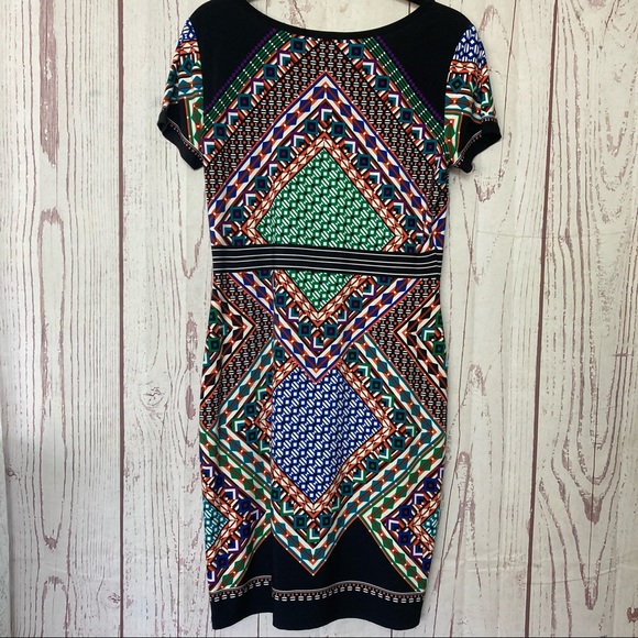 Calvin Klein Geometric Stretch Bodycon Dress - Picture 5 of 8